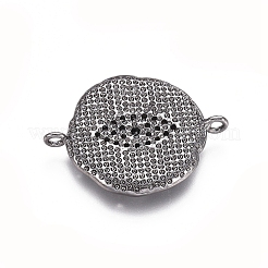 Brass Micro Pave Cubic Zirconia Links Connectors&nbsp;ZIRC-G161-31B