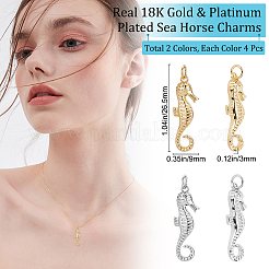 8Pcs 2 Colors Eco-Friendly Brass Pendants&nbsp;KK-BBC0003-40