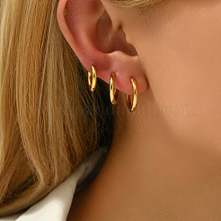 3 Pairs Minimalist 201 Stainless Steel Hoop Earring Sets&nbsp;XY1482