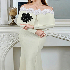 1 Yard Double Layer Polyester 3D Flower Lace Trim Ribbon with Rhinestone&nbsp;OCOR-LP0003-60