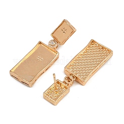 Brass Micro Pave Clear Cubic Zirconia Stud Earrings Findings&nbsp;KK-Z122-17KCG