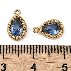 Ion Plating(IP) 304 Stainless Steel Micro Pave Cubic Zirconia Charms&nbsp;STAS-K256-20G-01
