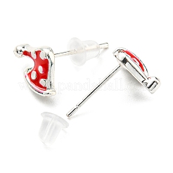Christmas Theme Brass Stud Earrings&nbsp;LS-EJEW-D062-01D-S