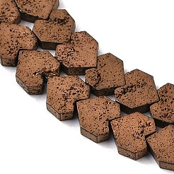 Electroplated Natural Lava Rock Beads Strands&nbsp;G-K388-04B-05
