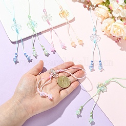 12Pcs 4 Colors Handmade Lampwork with Transparent Glass Bead Pendant Decorations&nbsp;HJEW-YW00464