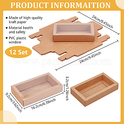 Cardboard Drawer Gift Storage Boxes with Clear Cover&nbsp;CON-WH0092-72C-03