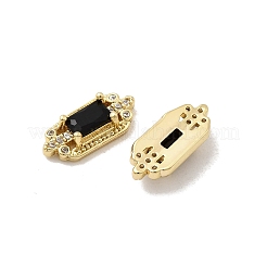 Rectangle Brass Pave Clear Cubic Zirconia Cabochons&nbsp;KK-A275-14G