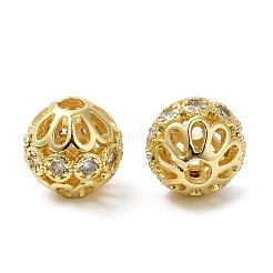 Rack Plating Brass Micro Pave Cubic Zirconia Beads&nbsp;KK-K377-12B-G