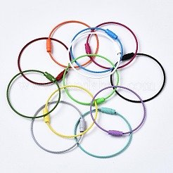 Spray Painted 201 Stainless Steel Wire Cable Keychains&nbsp;BJEW-T019-01