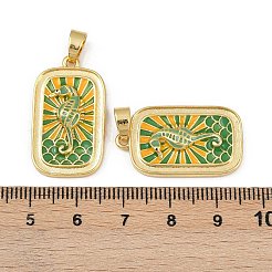 Brass Enamel Pendants&nbsp;KK-L190-013G-01