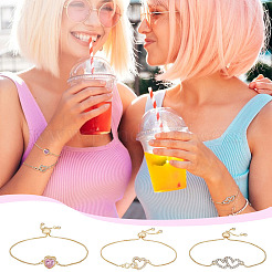 3Pcs 3 Styles Brass Slider Bracelet Sets&nbsp;BJEW-GA00001