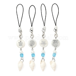 4Pcs 4 Styles Natural Shell Phone Mobile Straps&nbsp;HJEW-JM04040