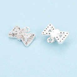 Brass Micro Pave Clear Cubic Zirconia Charms&nbsp;KK-N288-08S