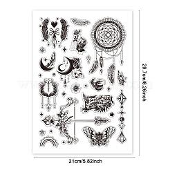 Boho Style Feather Plastic Clear Stamps&nbsp;DIY-WH0584-0002