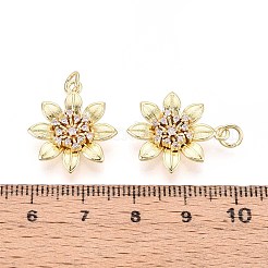 Brass Micro Pave Cubic Zirconia Pendants&nbsp;KK-T071-95G