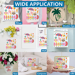 1 Set Summer Theme PET Hollow Out Drawing Painting Stencils&nbsp;DIY-MA0004-76B