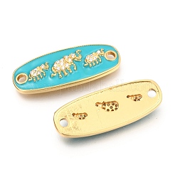 Brass Micro Pave Clear Cubic Zirconia Links Connectors&nbsp;ZIRC-B0004-18G
