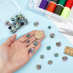 40Pcs 4 Styles Acrylic & Paua Shell Buttons&nbsp;BUTT-ME0001-30