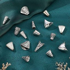 50Pcs 10 Style Tibetan Style Alloy Bead Cone & Caps&nbsp;FIND-NB0003-16