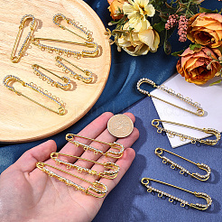 16Pcs 4 Styles Iron Rhinestone Safety Pins&nbsp;FIND-SC0022-25G