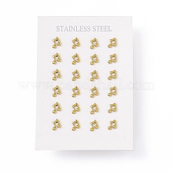 PVD Vacuum Plating 304 Stainless Steel Tiny Musical Note Stud Earrings for Women&nbsp;EJEW-P212-05G