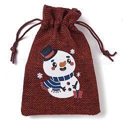 Christmas Theme Jute Cloth Storage Bags&nbsp;ABAG-F010-01A-03