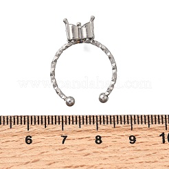 Heart 304 Stainless Steel Adjustable Cuff Ring Components&nbsp;STAS-H237-02H-P