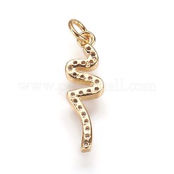 Brass Micro Pave Cubic Zirconia Pendants&nbsp;ZIRC-K070-34G