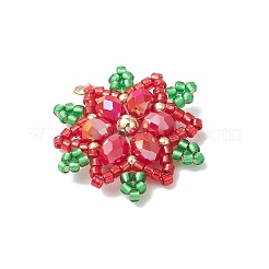 Christmas Glass Seed Beaded Snowflake Pendants&nbsp;PALLOY-MZ00800