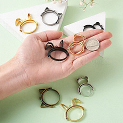 Alloy Open Back Bezel Pendants(Rotatable)&nbsp;PALLOY-TA0001-01