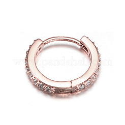Brass Micro Pave Clear Cubic Zirconia Hoop Cartilage Earrings&nbsp;WG0AF68-07