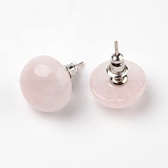 Half Round Dome Natural & Synthetic Mixed Stone Stud Earrings&nbsp;EJEW-L171-M