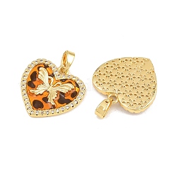 Brass Micro Pave Clear Cubic Zirconia Pendants&nbsp;CU-CBA415D-11G-04