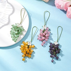4Pcs Cat Eye Grape Pendant Decorations&nbsp;HJEW-TA00414