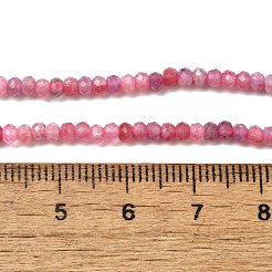 Faceted Rondelle Natural Red Tourmaline Bead Strands&nbsp;G-F289-45