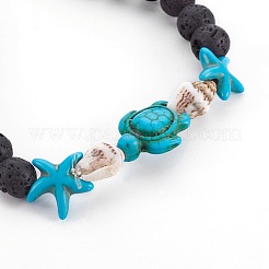 Natural Lava Rock Beads Stretch Bracelets&nbsp;BJEW-JB03989