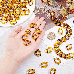 Leopard Print Pattern Resin Linking Rings&nbsp;FIND-AR0003-06