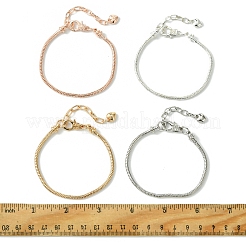 4Pcs 4 Colors Brass European Style Bracelet Making&nbsp;MAK-FS0001-04