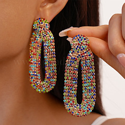 Brass Micro Pave Colorful Cubic Zirconia Dangle Stud Earrings&nbsp;FS-WG92DED-01