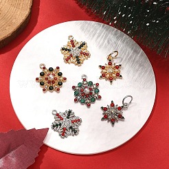 6Pcs 6 Styles Rack Plating Alloy Rhinestone Pendants&nbsp;FIND-YW0005-63