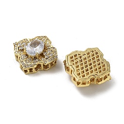 Brass Micro Pave Cubic Zirconia Beads&nbsp;KK-B142-34G