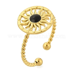 304 Stainless Steel Enamel Cuff Rings for Women&nbsp;RJEW-G338-01G-02