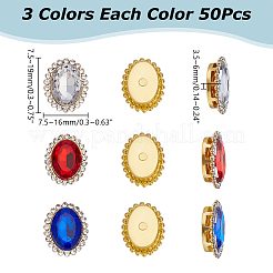 3 Bags 3 Colors Teardrop/Heart/Star Sew on Rhinestones&nbsp;GACR-AR0001-04