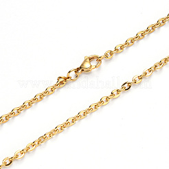 PVD Vacuum Plating 304 Stainless Steel Cable Chain Necklace&nbsp;NJEW-S420-004G