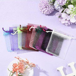 100Pcs Rectangle Organza Drawstring Bags&nbsp;CON-YW0001-87