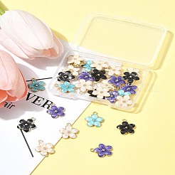 30Pcs 5 Colors Alloy Enamel Pendants&nbsp;ENAM-FS0002-07