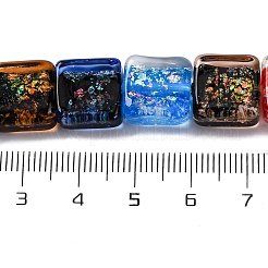 Handmade Dichroic Foil Glass Beads Strands&nbsp;DICH-U001-07L