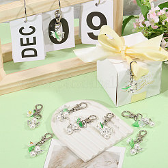 16Pcs 8 Colors Flower Angel ABS Plastic Imitation Pearl & Acrylic Pendant Decorations&nbsp;HJEW-CA00055