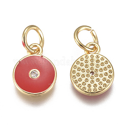 Brass Micro Pave Cubic Zirconia Charms&nbsp;ZIRC-F111-06G
