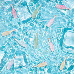 24Pcs 6 Colors Dummy Bottle Transparent Resin Cabochon&nbsp;RESI-OC0001-58
